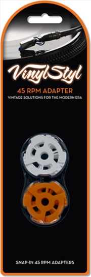 Buy Vinyl Styl® VS-A-017 7 inch 45 RPM Vinyl Record Adapter - Snap In - 10 Pk (Orange/White)