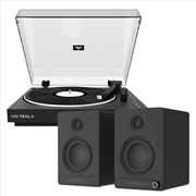 Buy Victrola Automatic Turntable + Victrola Tempo Bookshelf Speakers Bundle - Black