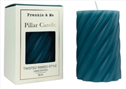 Buy Candle Pillar Twisted 8 cm Teal