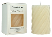 Buy Candle Pillar Twisted 8 cm Ivory