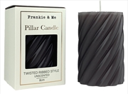 Buy Candle Pillar Twisted 8 cm Grey