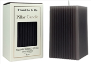 Buy Candle Pillar Rib Square 8 cm Grey
