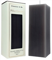 Buy Candle Pillar Rib Square 14 cm Grey