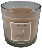 Buy Candle 400G Vanilla Wood Wick Clear Glass