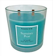 Buy Candle 400G Summer Pear Wood Wick Clear Glass