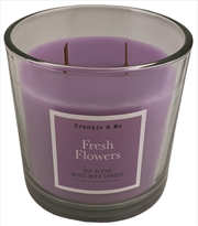 Buy Candle 400G Fresh Flower Wood Wick Clear Glass