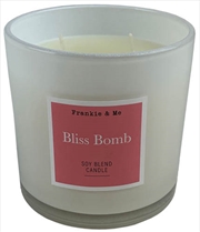 Buy Candle 400G Bliss Bomb Cut Wick White Glass