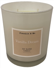 Buy Candle 295G Vanilla Cut Wick White Glass