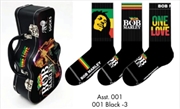 Buy Bob Marley Socks 3 Pack In Guitar Tin (One Size)