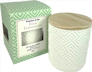 Buy Candle 285G Fresh Lemongrass Wood Wick Ceramic White