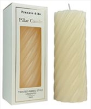 Buy Candle Pillar Twisted 14 cm Ivory