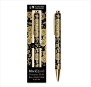 Buy Boxed Decorative Ballpoint Pen: Uematsu Hobi, Black & Gold Chrysanthemums