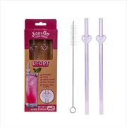 Buy Eco-To-Go Heart Glass Straw (2 Pack)