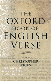 Buy The Oxford Book Of English Verse