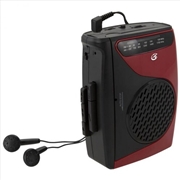 Buy GPX CAS337 Portable Cassette Player with AM/FM Radio/Voice Record (Red/Black)