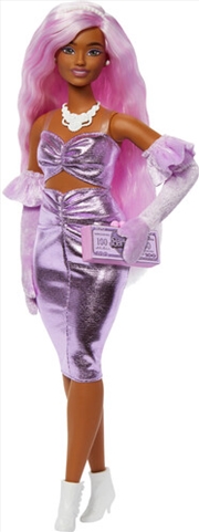 Buy Mattel - Barbie Deluxe Style with Pink Hair and Metallic Pink Dress with Accessories
