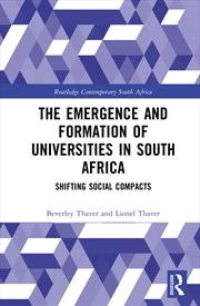 Buy The Emergence and Formation of Universities in South Africa
