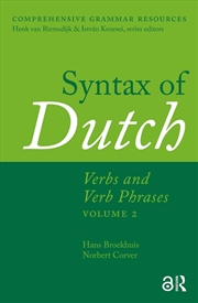 Buy Syntax Of Dutch : Verbs And Verb Phrases. Volume 2