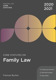 Buy Core Statutes On Family Law 2020-21