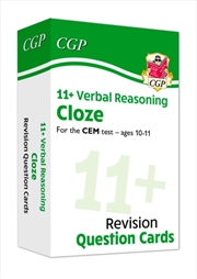 Buy 11+ Cem Revision Question Cards: Verbal Reasoning Cloze - Ages 10-11