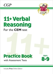 Buy 11+ Cem Verbal Reasoning Practice Book & Assessment Tests - Ages 8-9 (With Online Edition)