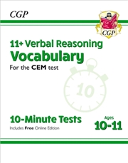 Buy 11+ Cem 10-Minute Tests: Verbal Reasoning Vocabulary - Ages 10-11 (With Online Edition)