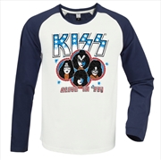 Buy Kiss Alive In 77 Vintage White / Navy Medium Baseball Jersey