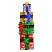 Buy 190cm 4-piece Gift Stack Box Christmas Decor Bows Led Lights