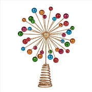 Buy Christmas Tree Topper Glittery Baubles Gold