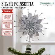 Buy Christmas Tree Topper Poinsettia Decoration Ornament Silver Petals