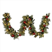 Buy 2.7m Christmas Garland with LED Lights and Baubles