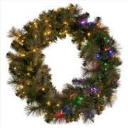 Buy 1.22m Split 2pc Christmas Wreath with LED Lights Pine