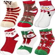 Buy Christmas Socks - 6 Pairs Cute Coral Fleece