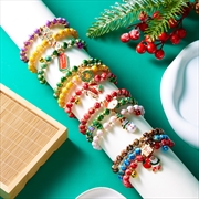 Buy 12-Pack Festive Christmas Beaded Charm Bracelet Set- Santa, Snowman & Reindeer Jewelry