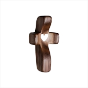 Buy Set of 5 White Peachwood Heart Cross