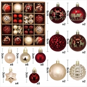 Buy Red and white 44-Piece Assorted Christmas Baubles Set