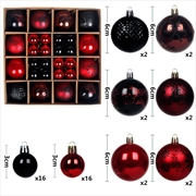 Buy Black and red 44-Piece Assorted Christmas Baubles Set