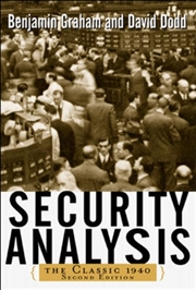 Buy Security Analysis: The Classic 1940 Edition