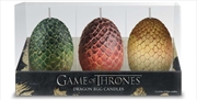 Buy Game Of Thrones: Sculpted Dragon Egg Candles : Set Of 3