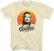 Buy Willie Nelson - Sunset Color Gradient T-Shirt - Large Sand