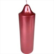 Buy Candle Pillr Christmas 23Cm Metallic Red