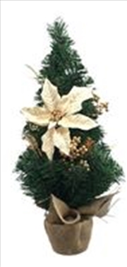Buy Christmas Table Tree Gold Ponsettia 60Cm