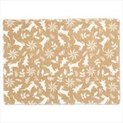 Buy Placemat 4Pk Hessian Print Deers White