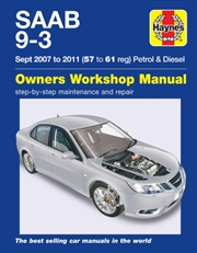 Buy Saab 9-3 Petrol & Diesel (07 - 11) Haynes Repair Manual : 2007-2011
