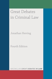 Buy Great Debates In Criminal Law