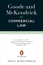 Buy Goode And Mckendrick On Commercial Law : 6th Edition