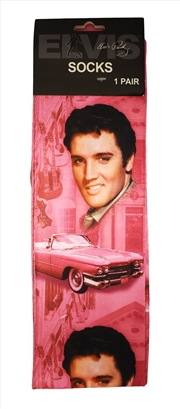 Buy Elvis Socks Pink W/Guitars