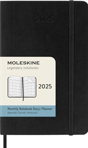Buy Moleskine 2025 12-Month Monthly Pocket Softcover Notebook: Black