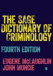 Buy The Sage Dictionary Of Criminology