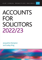 Buy Accounts For Solicitors 2022/2023 : Legal Practice Course Guides (lpc)